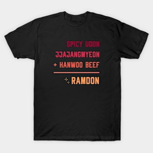 Spicy Udon Jjajangmyeon Hanwoo Beef Ramdon Parasite T-Shirt